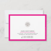 BUSINESS DANK U moderne chique vet fuschia roze Bedankkaart (Achterkant)
