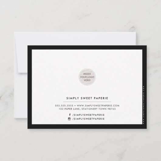 BUSINESS DANK U moderne chique vet zwart wit Bedankkaart (Achterkant)