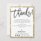 BUSINESS DANK U moderne chique zwart goud glitter Bedankkaart (Voorkant)