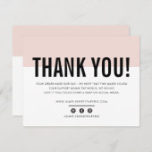 BUSINESS DANK U moderne gewaagde blush roze LOGO Bedankkaart (Voorkant / Achterkant)