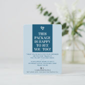 BUSINESS DANK U moderne gewaagde marine bord blauw Bedankkaart (Staand voorkant)