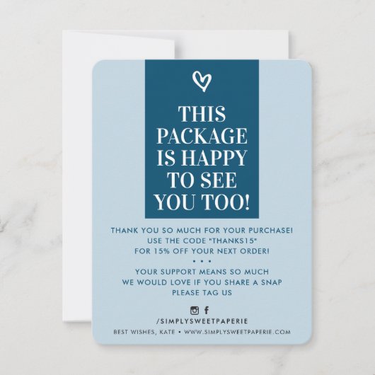 BUSINESS DANK U moderne gewaagde marine bord blauw Bedankkaart (Voorkant)