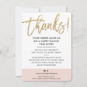 BUSINESS DANK U moderne gouden glitter blush roze Bedankkaart (Voorkant)