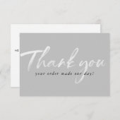 BUSINESS DANK U moderne inkt order insert grijs Bedankkaart (Voorkant / Achterkant)