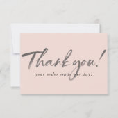BUSINESS DANK U moderne inkt order insert roze Bedankkaart (Voorkant)