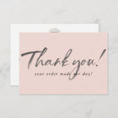 BUSINESS DANK U moderne inkt order insert roze Bedankkaart (Voorkant / Achterkant)