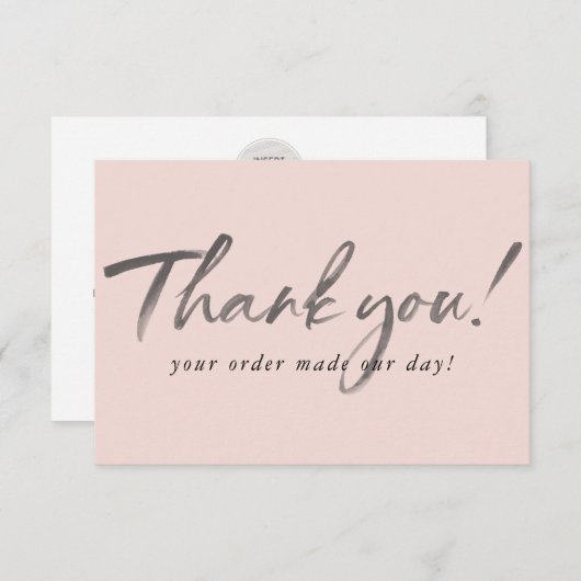 BUSINESS DANK U moderne inkt order insert roze Bedankkaart (Voorkant / Achterkant)