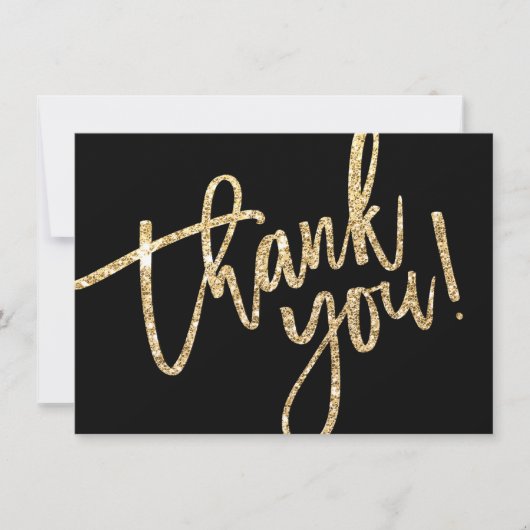 BUSINESS DANK U moderne insert zwart goud logo Bedankkaart (Voorkant)