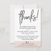 BUSINESS DANK U moderne klant blush roze ikat Bedankkaart (Voorkant)