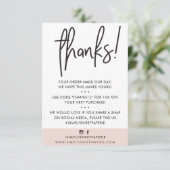 BUSINESS DANK U moderne klant blush roze ikat Bedankkaart (Staand voorkant)