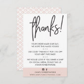 BUSINESS DANK U moderne klant blush roze ikat Bedankkaart (Voorkant / Achterkant)