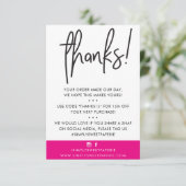 BUSINESS DANK U moderne klant hot roze ikat Bedankkaart (Staand voorkant)