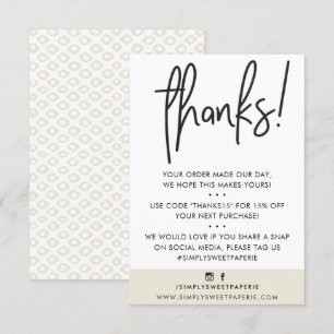 BUSINESS DANK U moderne klant ivoor ikat Bedankkaart