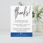 BUSINESS DANK U moderne klant koninklijk blauw ika Bedankkaart (Staand voorkant)