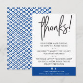 BUSINESS DANK U moderne klant koninklijk blauw ika Bedankkaart (Voorkant / Achterkant)