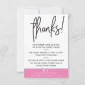 BUSINESS DANK U moderne klant snoep roze ikat Bedankkaart (Voorkant)