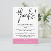 BUSINESS DANK U moderne klant snoep roze ikat Bedankkaart (Staand voorkant)