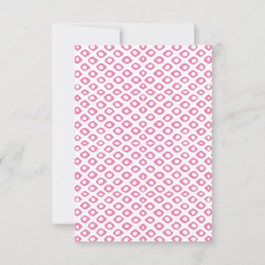 BUSINESS DANK U moderne klant snoep roze ikat Bedankkaart (Achterkant)