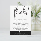 BUSINESS DANK U moderne klant zwart wit ikat Bedankkaart (Staand voorkant)