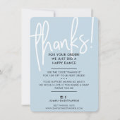 BUSINESS DANK U moderne lettered baby blauw wit Bedankkaart (Voorkant)