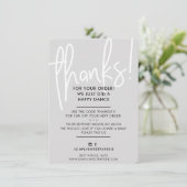 BUSINESS DANK U moderne letterlettertype grijs wit Bedankkaart (Staand voorkant)