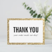 BUSINESS DANK U moderne order insert glitter Bedankkaart (Staand voorkant)