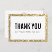 BUSINESS DANK U moderne order insert glitter Bedankkaart (Voorkant / Achterkant)