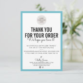 BUSINESS DANK U moderne order insert turquoise Bedankkaart (Staand voorkant)