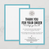 BUSINESS DANK U moderne order insert turquoise Bedankkaart (Voorkant / Achterkant)