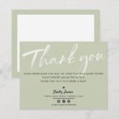 BUSINESS DANK U moderne salie groene witte inkt Bedankkaart (Voorkant / Achterkant)