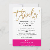 BUSINESS DANK U moderne schattige gouden glitter r Bedankkaart (Voorkant)