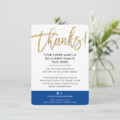 BUSINESS DANK U moderne schattige gouden glitter r Bedankkaart (Staand voorkant)