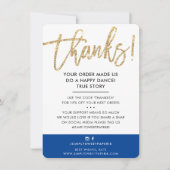 BUSINESS DANK U moderne schattige gouden glitter r Bedankkaart (Voorkant)