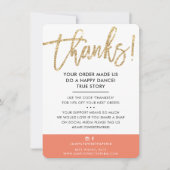 BUSINESS DANK U moderne schattige gouden glitter s Bedankkaart (Voorkant)