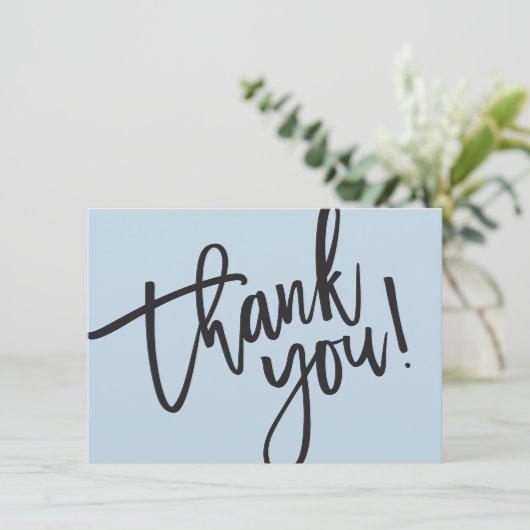 BUSINESS DANK U moderne script insert baby blauw Bedankkaart (Staand voorkant)
