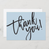 BUSINESS DANK U moderne script insert baby blauw Bedankkaart (Voorkant / Achterkant)