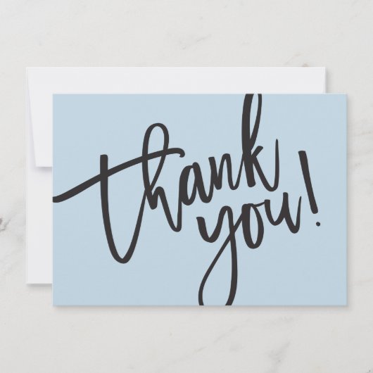 BUSINESS DANK U moderne script insert baby blauw Bedankkaart (Voorkant)