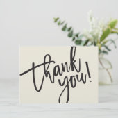 BUSINESS DANK U moderne script insert crème Bedankkaart (Staand voorkant)