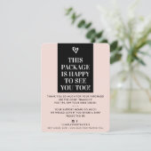 BUSINESS DANK U moderne vet blush roze zwart Bedankkaart (Staand voorkant)