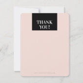 BUSINESS DANK U moderne vet blush roze zwart Bedankkaart (Achterkant)
