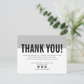 BUSINESS DANK U moderne vet bord grijs LOGO Bedankkaart (Staand voorkant)