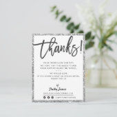 BUSINESS DANK U moderne zwart zilveren glitter Bedankkaart (Staand voorkant)