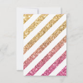 BUSINESS DANK U OPMERKING streep goud roze glitter Kaart (Achterkant)