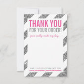 BUSINESS DANK U OPMERKING streep zilver glitter ro Kaart (Voorkant)