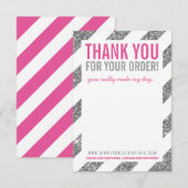 BUSINESS DANK U OPMERKING streep zilver glitter ro Kaart (Voorkant / Achterkant)