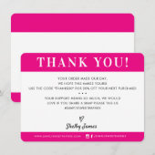 BUSINESS DANK U professionele chique fuschia roze Bedankkaart (Voorkant / Achterkant)