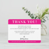 BUSINESS DANK U professionele chique fuschia roze Bedankkaart (Staand voorkant)