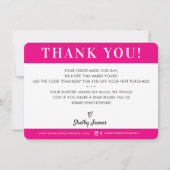 BUSINESS DANK U professionele chique fuschia roze Bedankkaart (Voorkant)