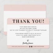 BUSINESS DANK U professionele moderne blush roze Bedankkaart (Voorkant / Achterkant)