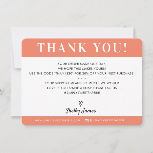 BUSINESS DANK U professionele moderne gewaagde sin Bedankkaart (Voorkant)